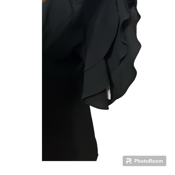 Vince Camuto Lightweight Black Fluttery Sleeve Top Size XXS New with tags - Picture 8 of 8